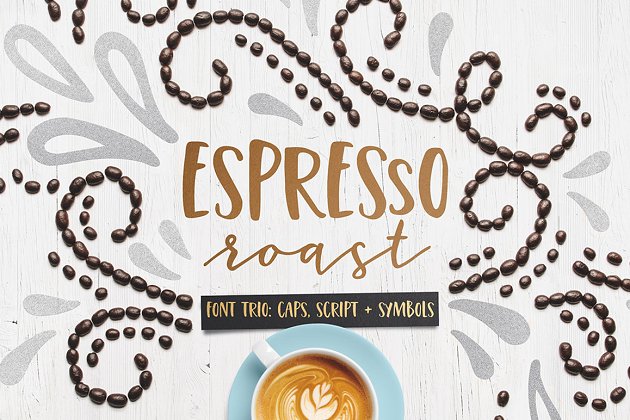 咖啡特色个性字体 Espresso Roast: A Font Trio