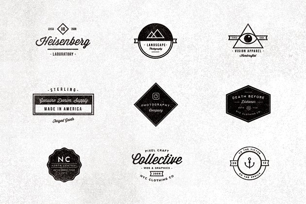 复古logo设计元素 9 Vintage Typographic Logos