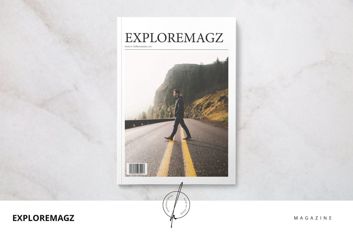 时尚大图的杂志画册模板 Exploremagz Magazine