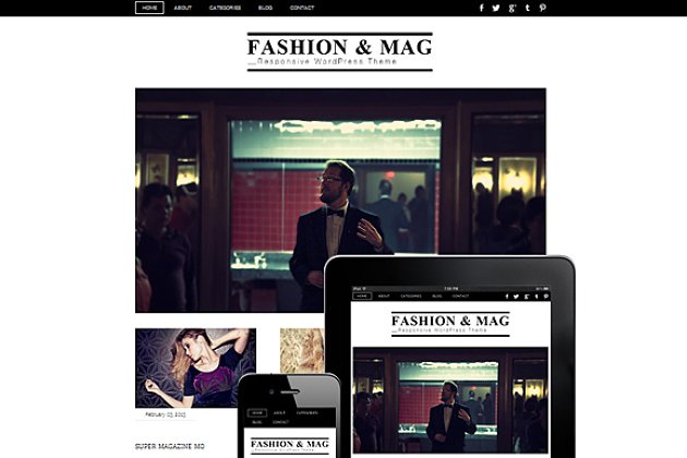 时尚的响应式WordPress主题模版 Fashion & Mag Responsive Theme