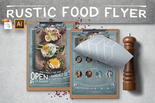 高品质的时尚高端餐厅西餐厅菜单传单DM海报设计模板