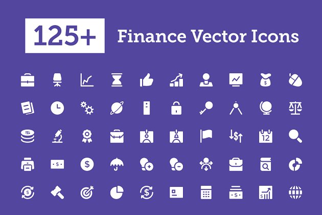 金融矢量图标素材 125+ Finance Vector Icons