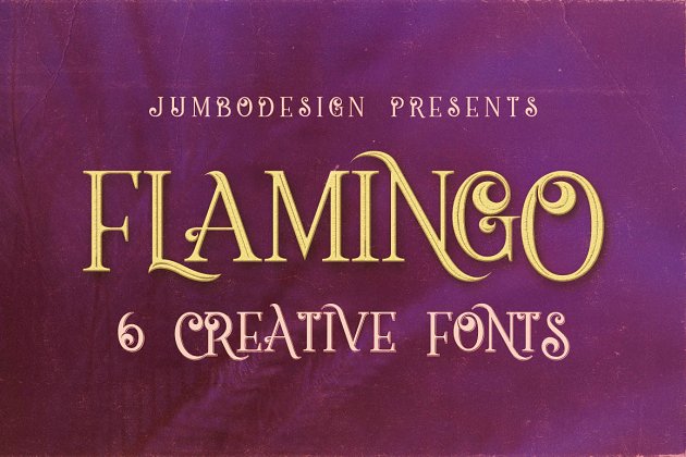 个性故事字体 Flamingo – 6 Vintage Style Fonts
