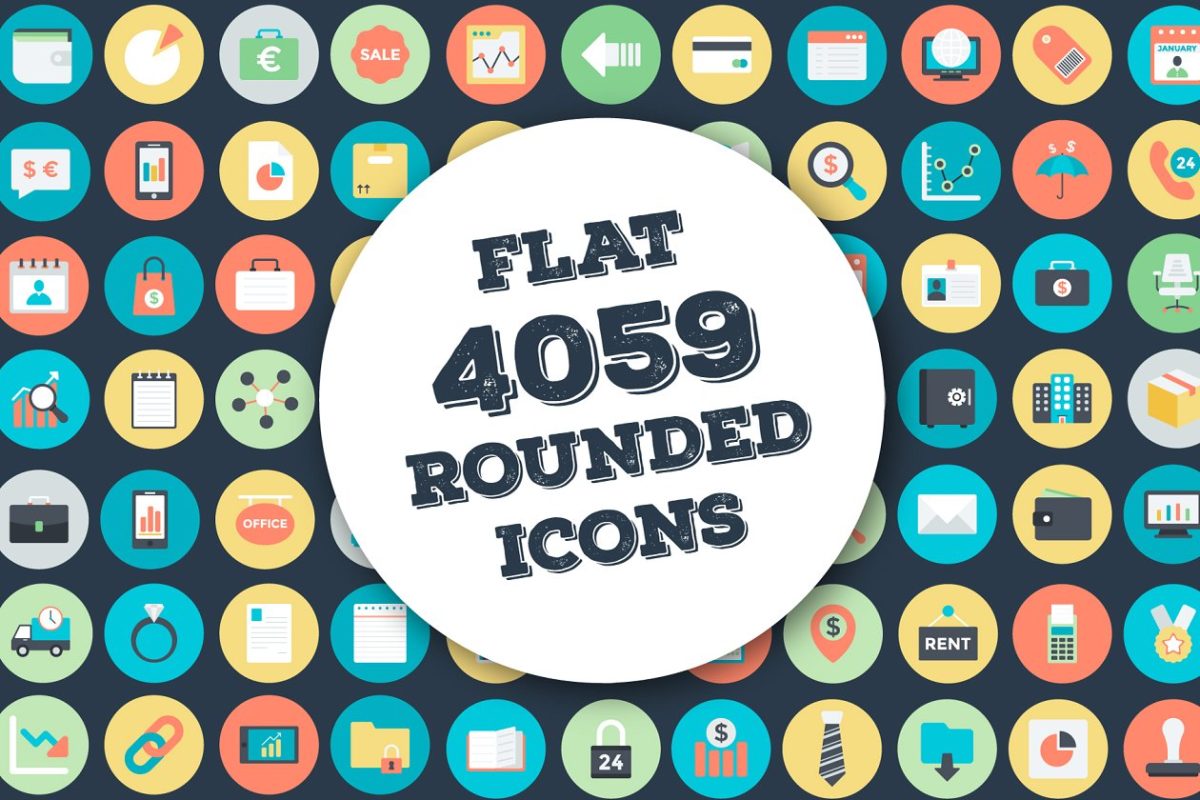 扁平化风格圆形矢量图标 4059 Flat Rounded Vector Icons