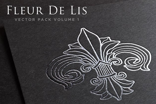 复古优雅logo素材 Fleur De Lis Vector Pack Volume 1