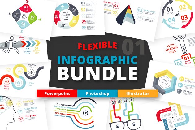 灵活的大数据信息图表素材 Flexible Infographic Bundle