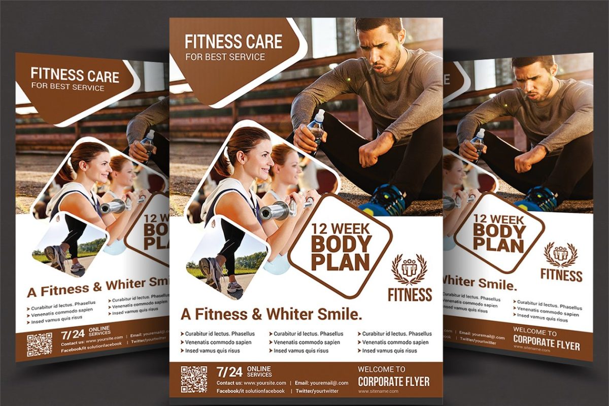 健身宣传单模板 Fitness Flyer