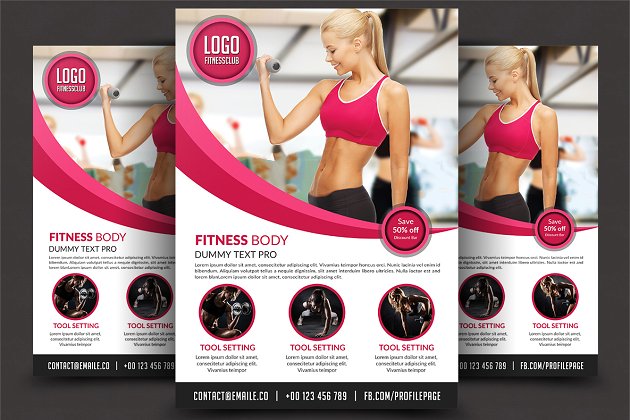 健身宣传单海报模板 Fitness Flyer