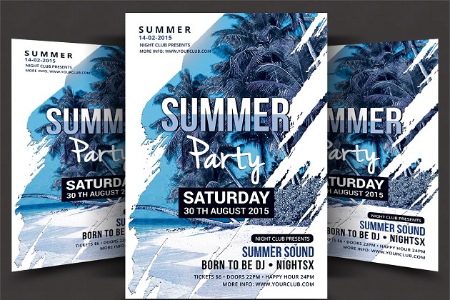 夏季活动海报模板 Summer Party Flyer