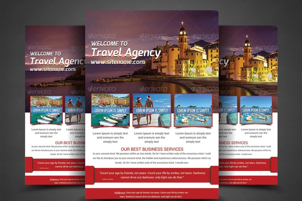 假期旅行营销海报模版 Holiday Travel Flyer Print Templates