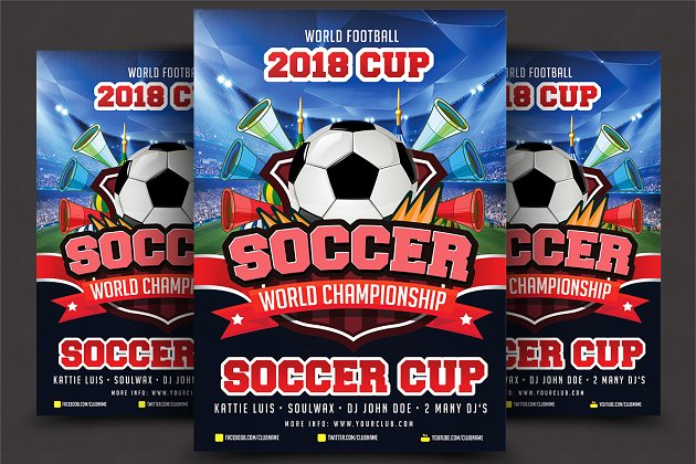 世界杯足球海报制作模板 Soccer Cup Poster Template