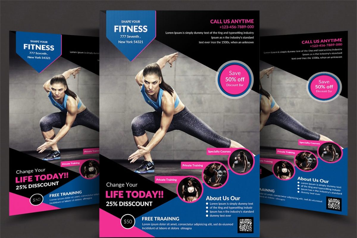 健身运动海报模板 Fitness Flyer