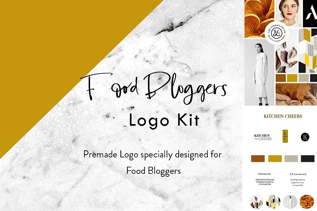 美食logo素材模板 Food Blogger Logo Kit