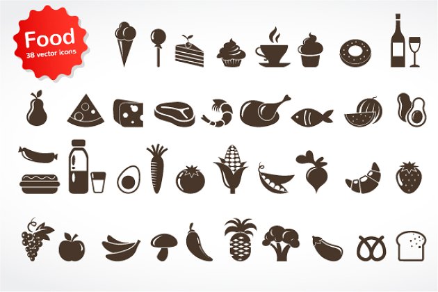 食物图标集 Food icon set