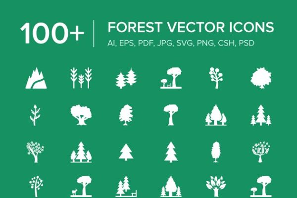 森林图标素材 100  forest vector icons