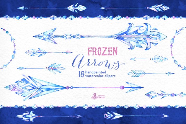 水彩冰冻之箭 Frozen Arrows. Watercolor collection