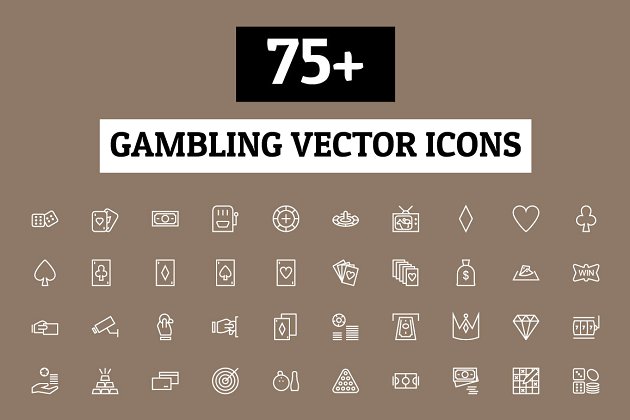 游戏矢量图标素材 75+ Gambling Vector Icons