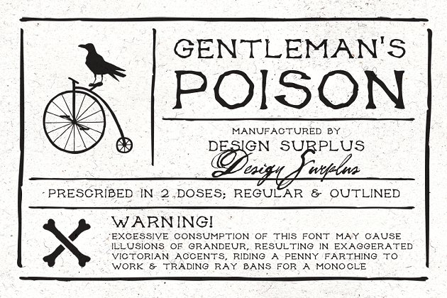 怀旧衬线字体设计 Gentleman’s Poison Font (2 versions)