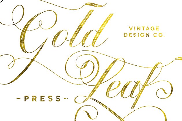 奢华感觉的金色叶子样式 Gold Leaf Press – Glitter Update