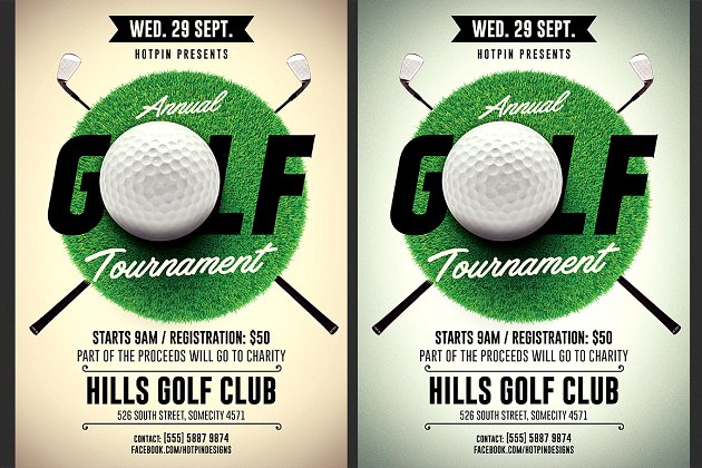 高尔夫比赛传单模板 Golf Tournament Flyer Template