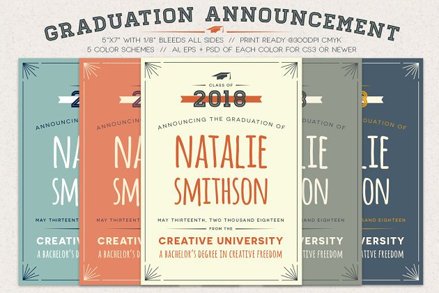 毕业宣传海报模板 Graduation Announcement Template