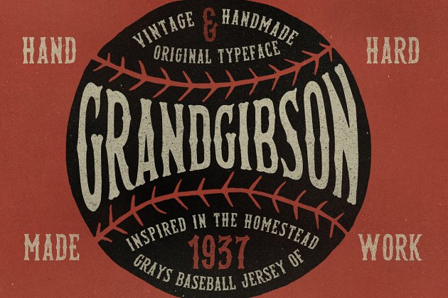 复古的字体 GrandGibson Typeface