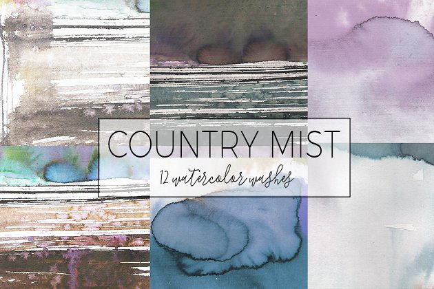 水彩雾背景纹理 Country Mist -12 watercolor washes