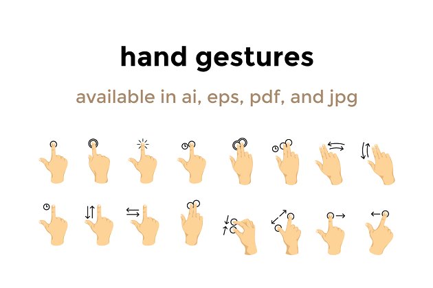 手势图标素材 Hand Gestures