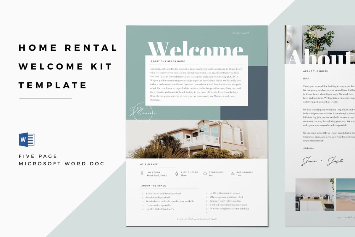 房屋出租广告模板 Home Rental Kit Template – Word Doc
