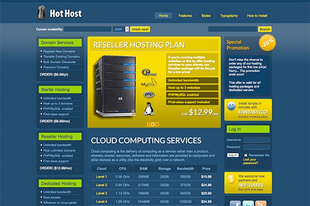 服务器销售WordPress主题模版 Hot Host