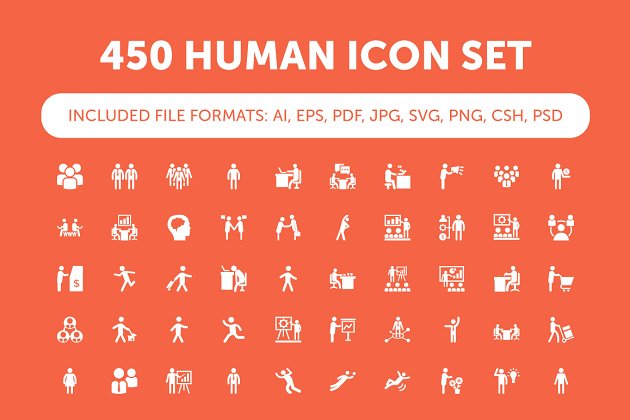 人类图标素材下载 450 Human Icon Set