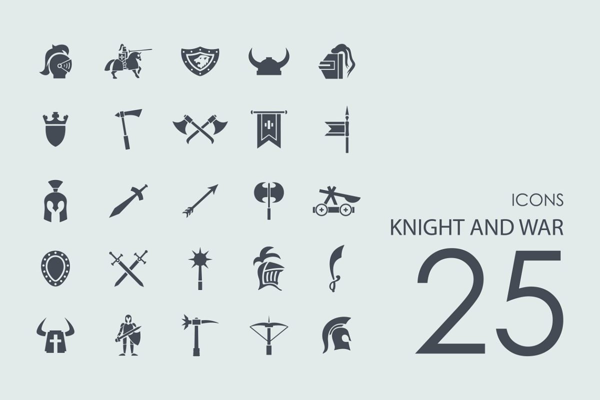 骑士图标素材 25 knight and war icons