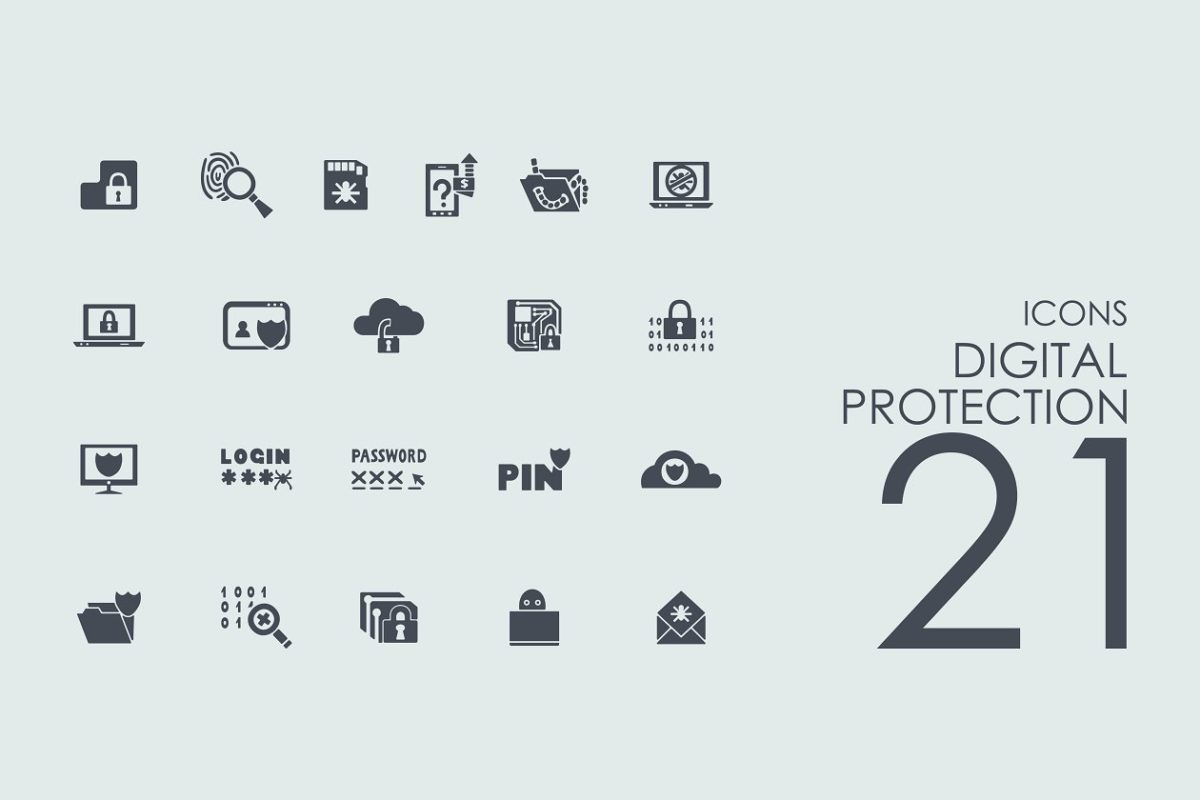 数字保护图标素材 21 digital protection icons