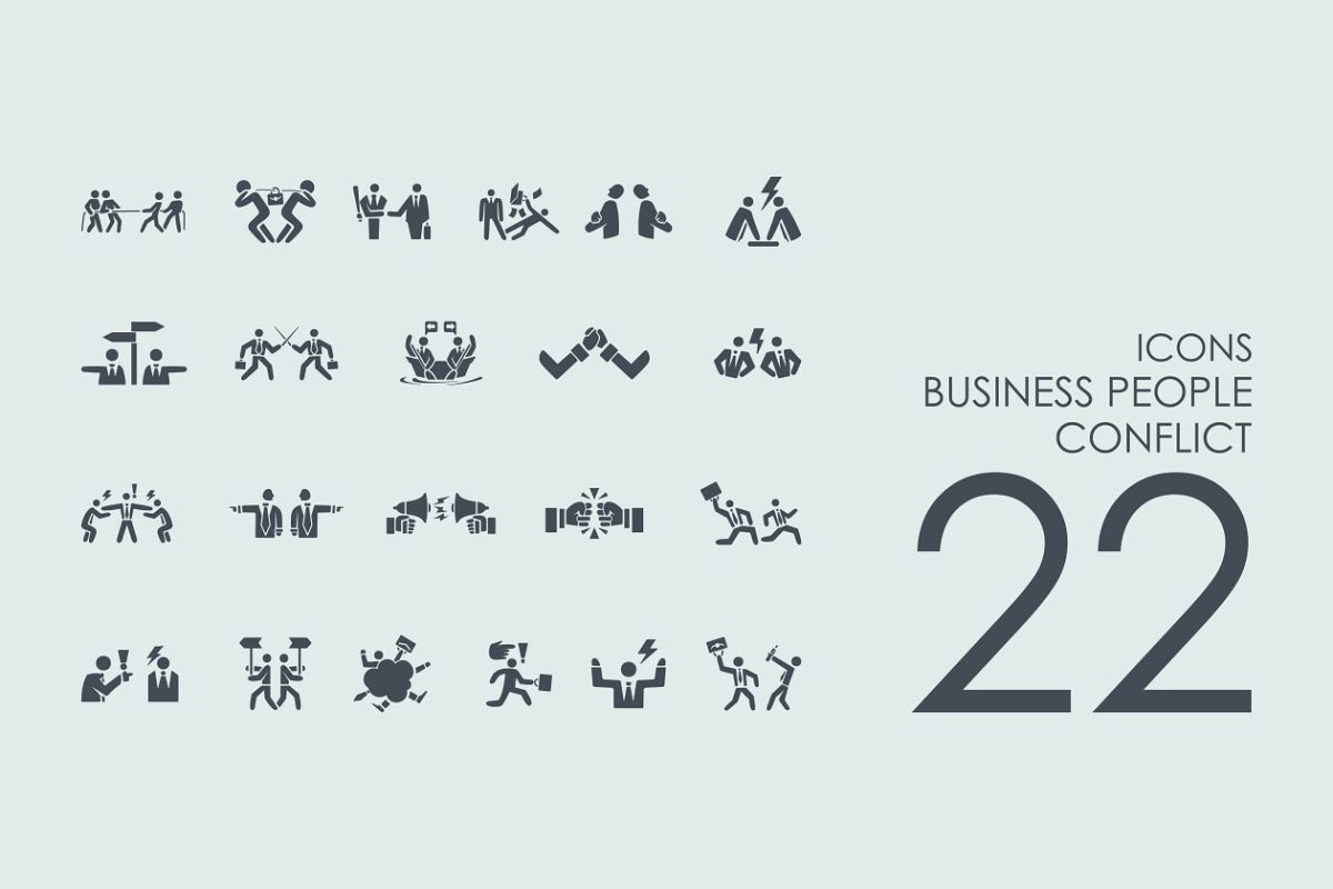 商务人士活动图标素材 22 Business People Conflict icons