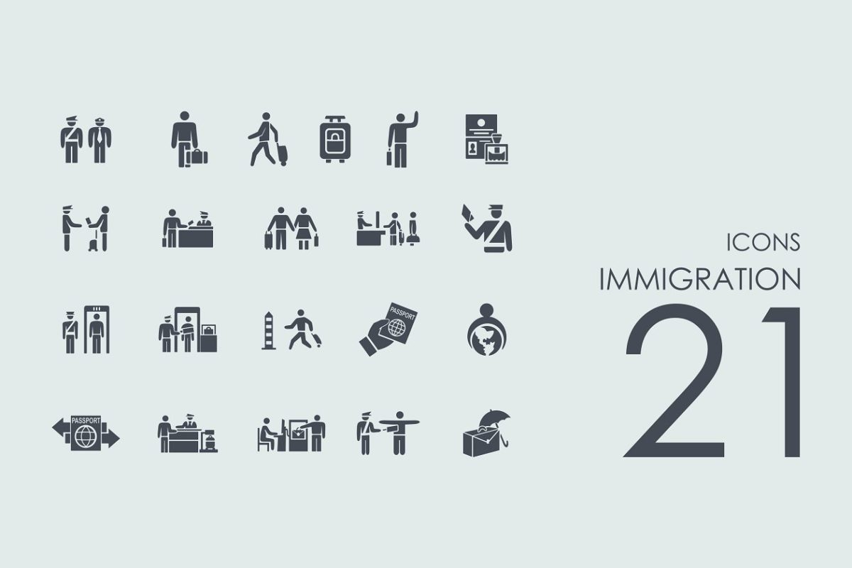 移民图标素材 21 Immigration icons