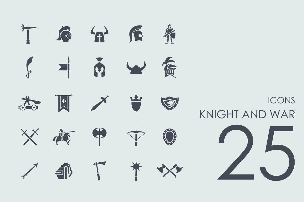 25个骑士和战争图标 25 Knight and War icons