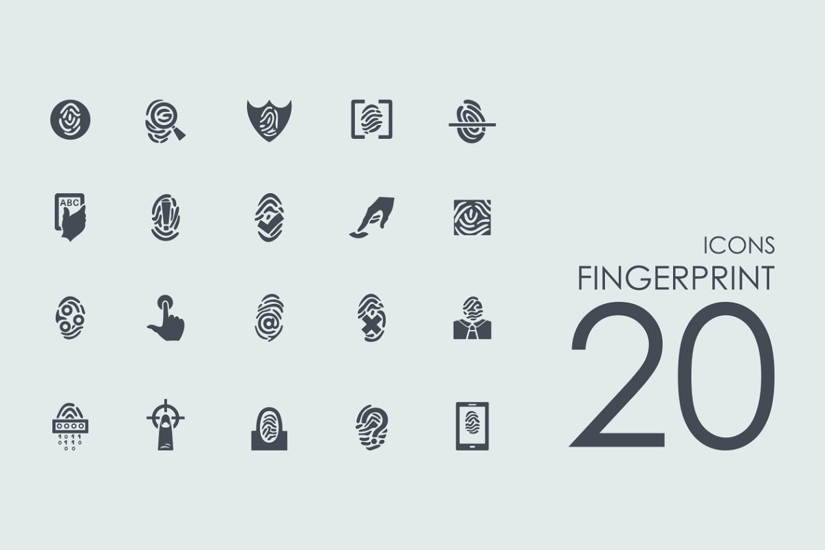 指纹图标素材 20 Fingerprint icons