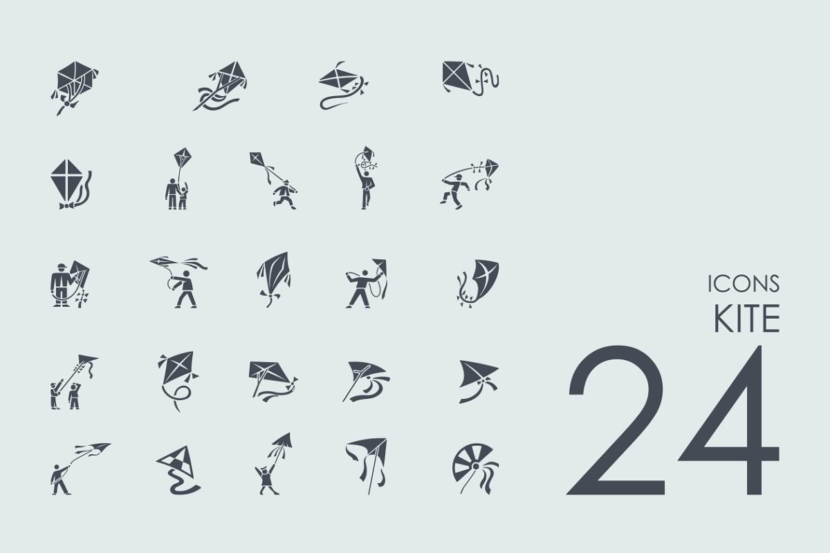 风筝矢量图标 24 Kite icons