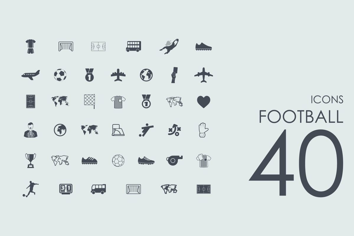 足球图标素材 40 football icons