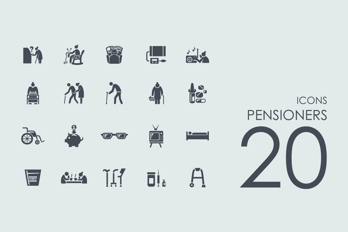 养老金领取者的图标 20 Pensioners icons