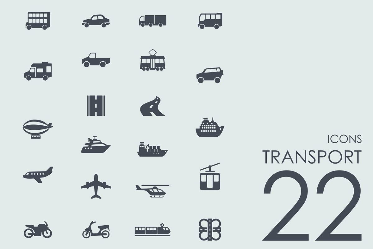 22个交通工具图标 22 Transport icons