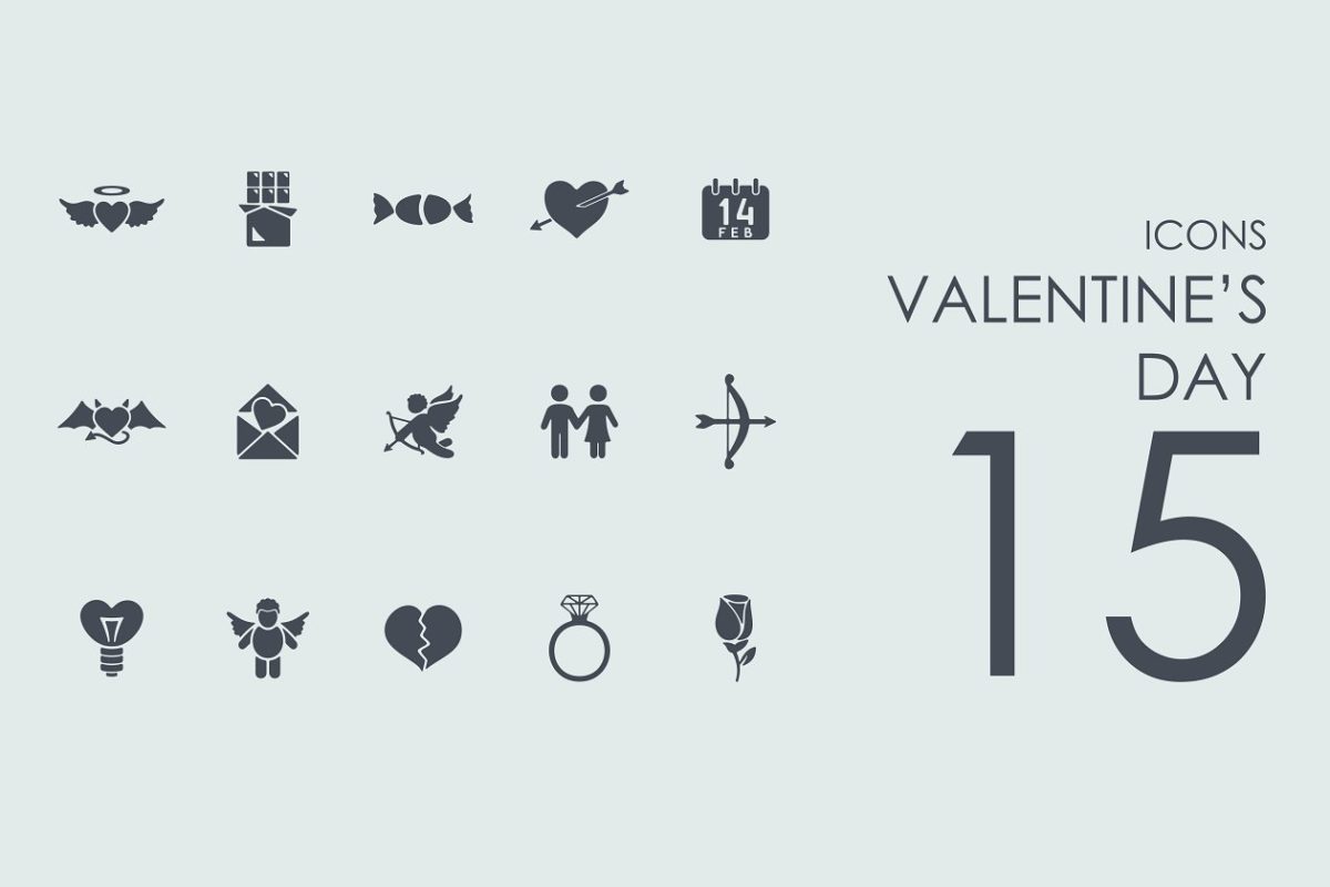 情人节图标素材 15 Valentine’s Day icons