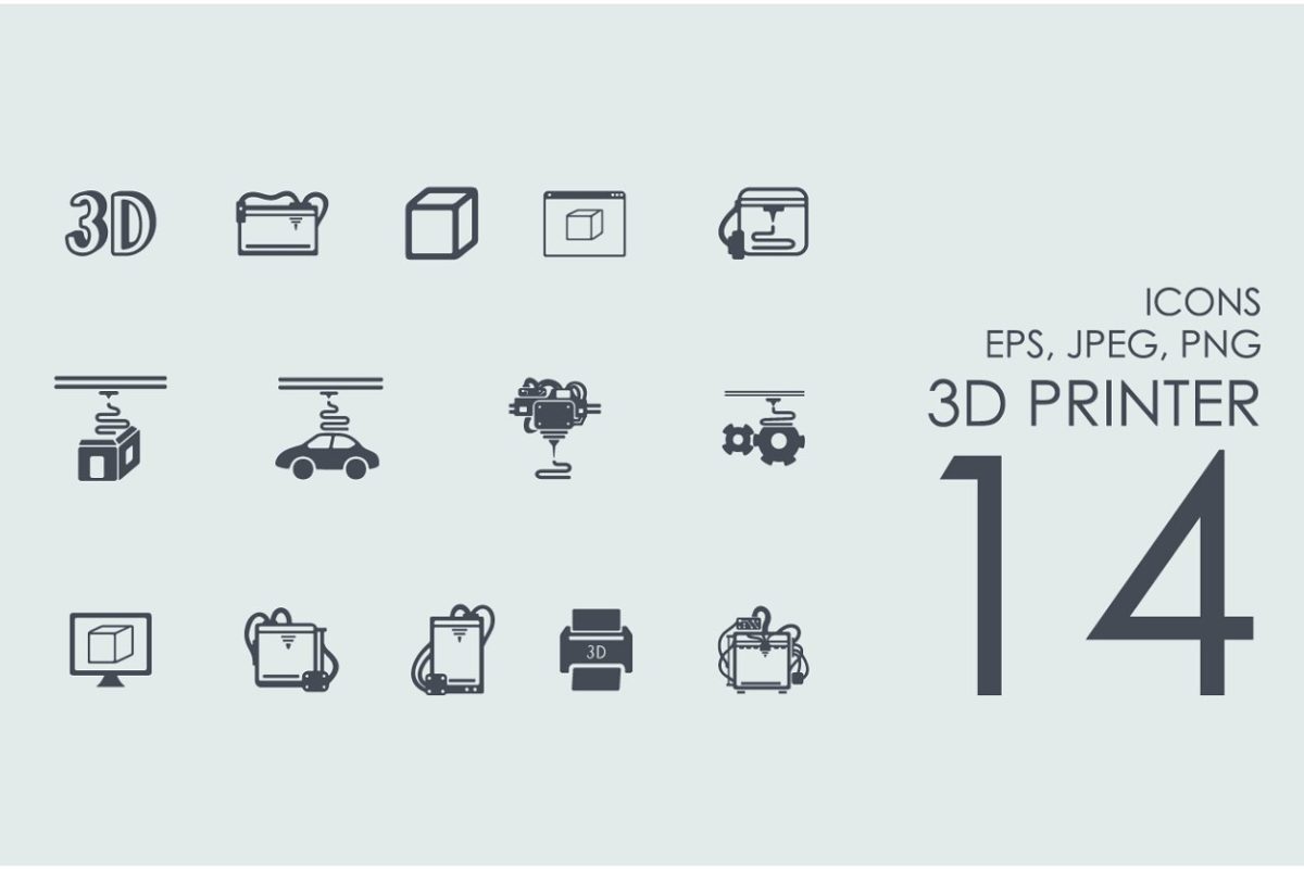 3D打印图标 3D printer icons