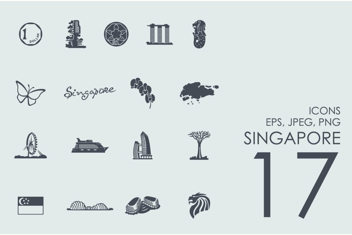 新加坡元素图标素材 17 Singapore icons