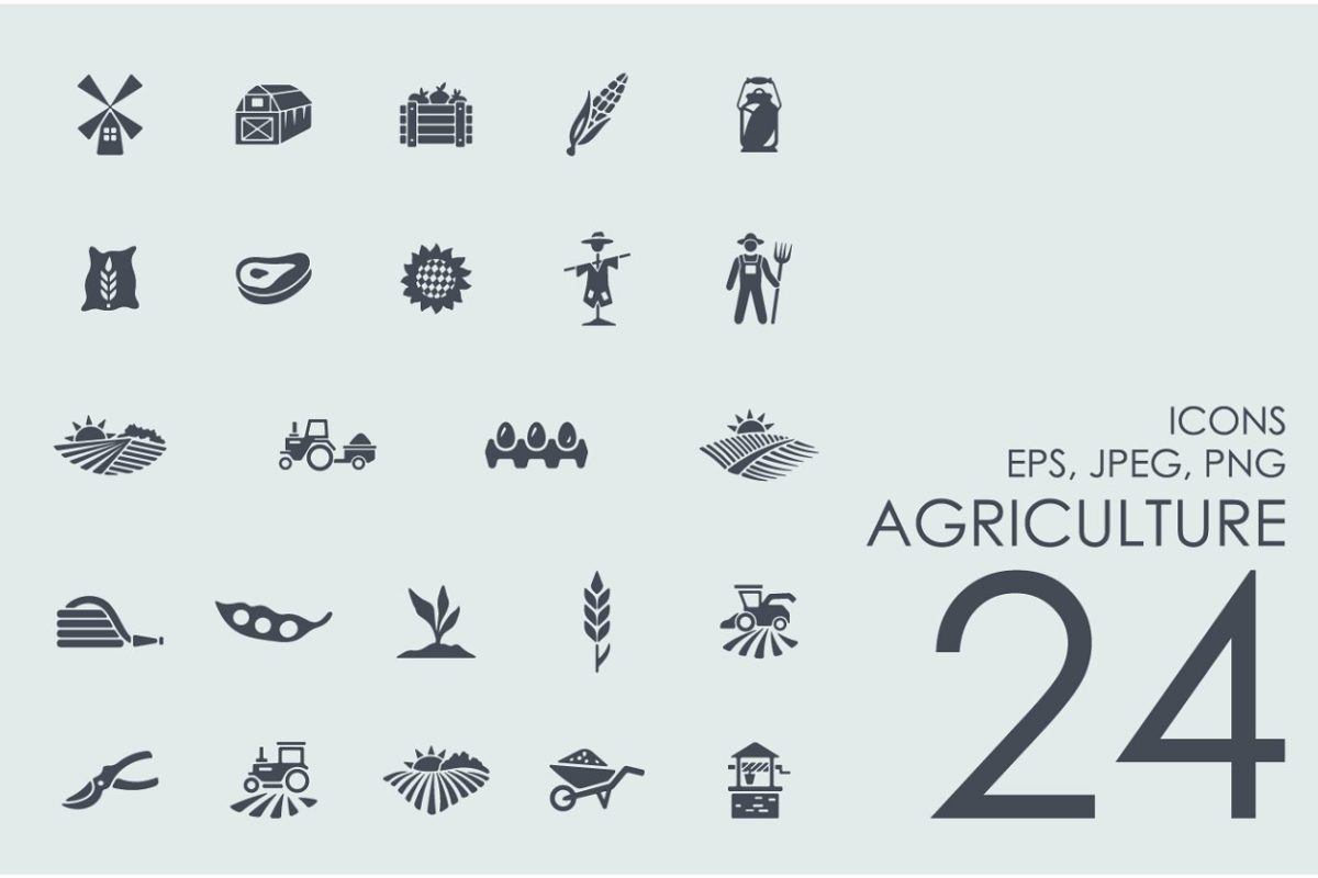 农业图标素材 24 agriculture icons