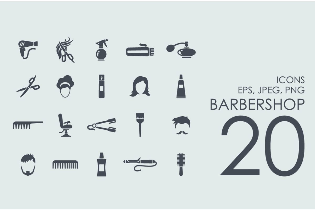 理发店图标 20 barbershop icons