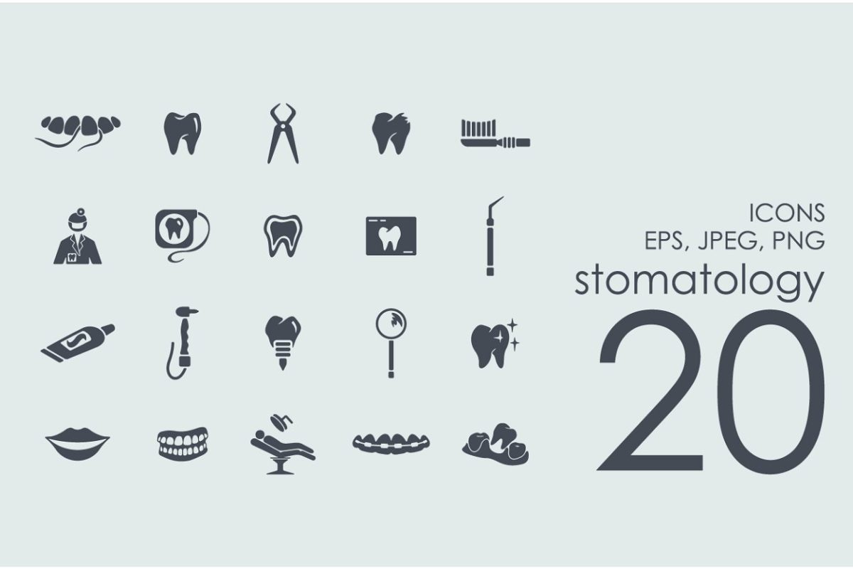 口腔医学图标素材 20 stomatology icons