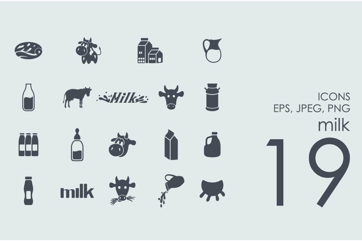 牛奶图标素材19 milk icons