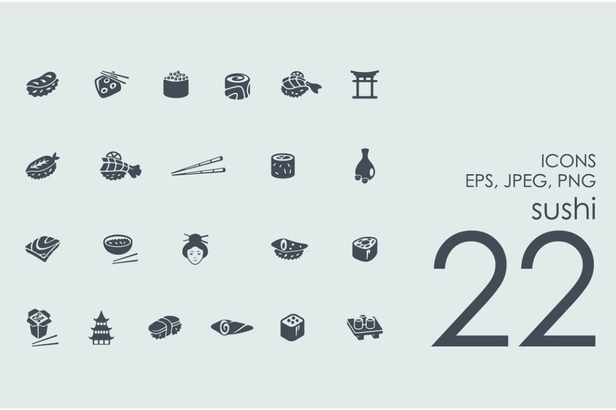 寿司美食图标素材 22 sushi icons