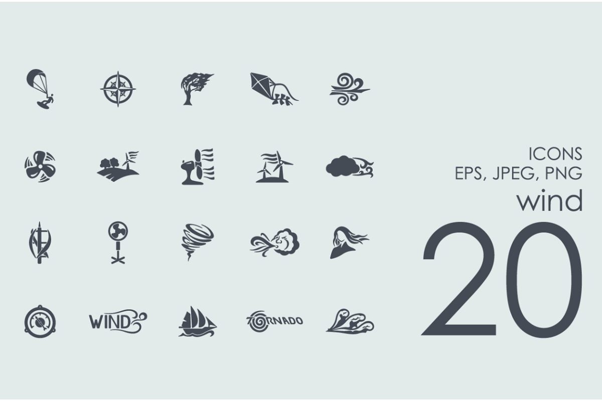 天气图标素材 20 wind icons